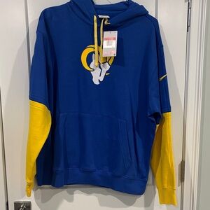 NEW Nike Mens Los Angeles Rams NFL Fleece Hooded Sweatshirt Large